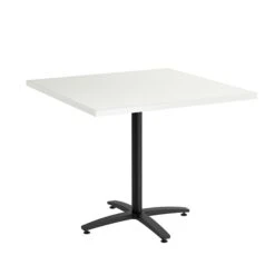 Union & Scale™ Workplace2.0™ Multipurpose 36" Square Silver Mesh Laminate Seated Height Black Base Table (54825)