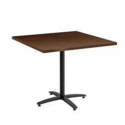 Union & Scale Workplace2.0™ Multipurpose 36" Square Shaker Cherry Laminate Seated Height Black Base Table (54831)