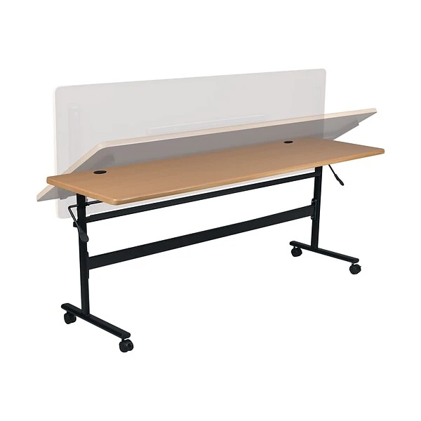 Essentials Economy Flipper Training Room Table, 24"D X 72"W, Teak/Black (90094) - Image 6