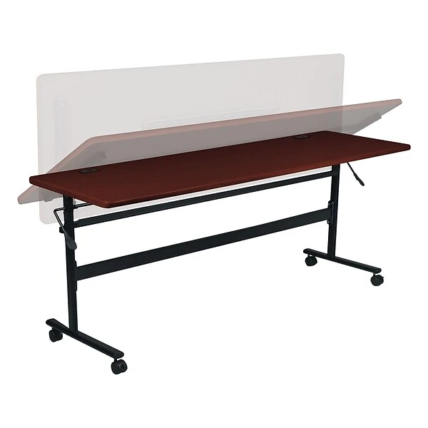 Essentials Economy Flipper Training Room Table, 24"D X 72"W, Mahogany/Black (90097) - Image 2