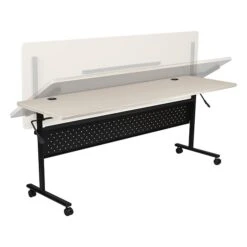 MooreCo Economy Flipper Training Room Table, 24"D X 60"W, Gray Elm (91181)