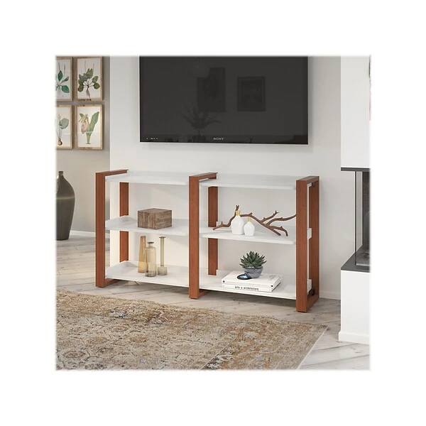 Kathy Ireland® Home By Bush Furniture Voss 60"W X 13.7"D Console Table, Cotton White/Serene Cherry (OSS160WC2-03) - Image 2