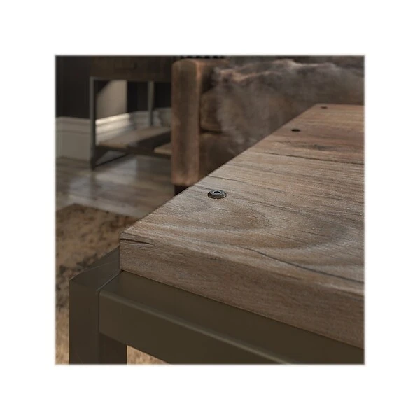 Bush Furniture Refinery 47.99" X 24.02" Coffee Table, Rustic Gray/Charred Brown (RFT148RG-03) - Image 2
