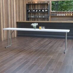 Flash Furniture Folding Table, 96" X 18", White (DAD-YCZ-244-2-GW-GG)
